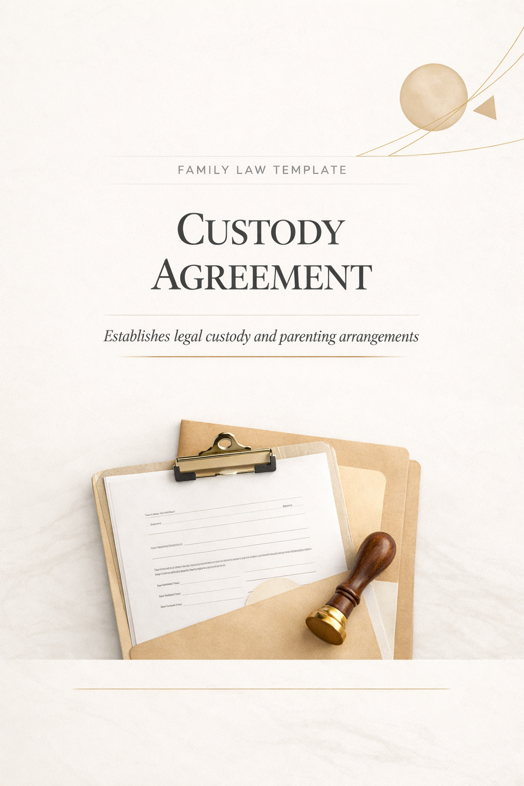 Custody Agreement Template – Child Custody & Visitation Form | Editable Word & PDF