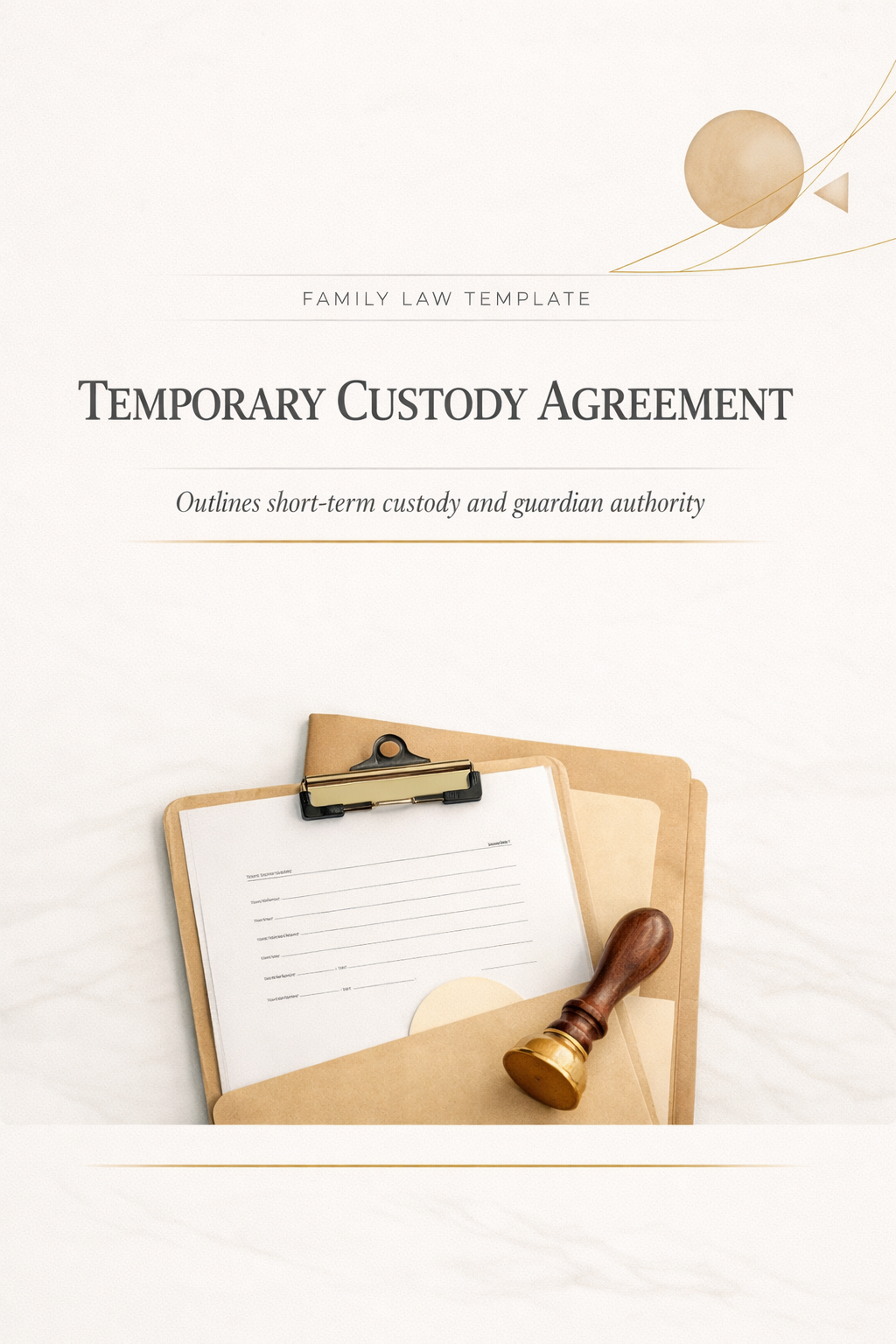 Temporary Custody Agreement Template – Short-Term Child Custody Form | Editable Word & PDF